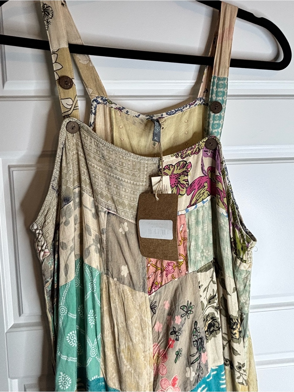 NWT Blue Sky Patchwork Multicolor Overalls - Picture 13 of 14